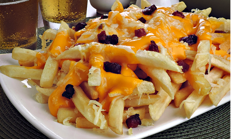 Batata com Queijo e Bacon - Meia